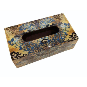 Boîte à mouchoirs élégante en bois écologique avec impression abstraite émaillée, export mondial, au design optimal - Product Image 1