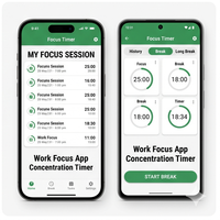 Aplicación de Temporizador de Productividad RoyalCraft Enterprise, Temporizador de Estudio Pomodoro, Herramienta de Gestión del Tiempo para IOS Mac (Flutter Hybrid Mobile)