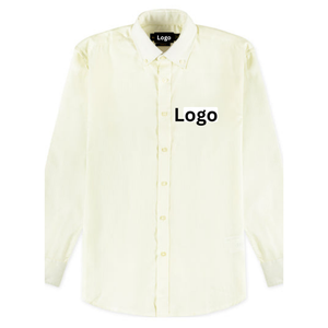 Chemise Oxford à manches longues pour homme adulte, 100% coton Oxford pur, boutonnée, col rabattu, logo brodé, décontractée - Product Image 4