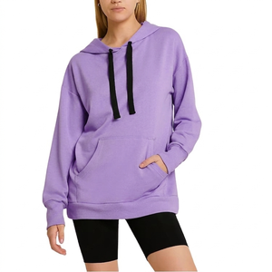Sudadera con Capucha de Manga Larga para Mujer, con Bolsillos, en Felpa Suave, Ligera, Antiencogimiento, Precio al por Mayor, MOQ Bajo - Product Image 1