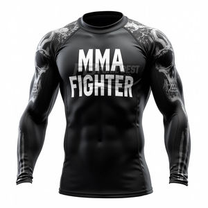 Men's Gym MMA <b>Surf</b> Rash Guard with Custom Logo Digital <b>Print</b> Short Sleeve Breathable Quick Dry OEM Service OEM - Product Image 6
