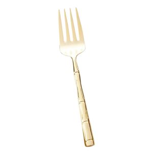 Fourchette de luxe en acier inoxydable doré avec manche en forme de bambou, couverts élégants et modernes pour hôtel, restaurant, vaisselle - Product Image 1