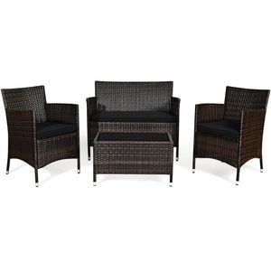 4 pezzi comodo divano esterno in Rattan con tavolo per uso giardino - Product Image 1