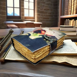 Carnet en cuir rigide de qualité supérieure avec motif dragon, 100 feuilles, carnet de croquis fait main à bords festonnés pour artistes, peintres, cadeau créatif - Product Image 4