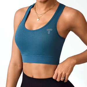 Wholesale Custom Made Sports Bras Breathable Gym Workout Clothes with Front Logo Cheap Sport Bra - Product Image 1