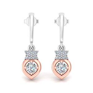 Round Cut Lab Grown Diamond 10k,14K,18k Solid Gold Minimalist Design <b>Earring</b> <b>Tops</b> for Gift Party & Anniversary Everyday Wear - Product Image 1