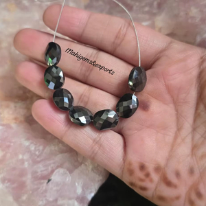 ลูกปัดมอยส์ซาไนต์สีดำทรงรี 7 เม็ด เกรด AAA แบบเจียระไนเหลี่ยม สำหรับทำเครื่องประดับมอยส์ซาไนต์ - Product Image 2