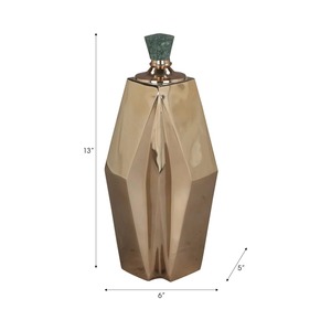 Vase de table moderne Desert Gold, design géométrique fait main, finition dorée, pièce d'art décorative - Product Image 5