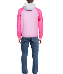 Chaqueta Deportiva para Hombre de Alta Calidad al por Mayor, 100% Poliéster, Transpirable, con Capucha, Cierre de Cremallera, Tallas Grandes, Cortavientos, Diseño Color Block, para Correr - Product Image 4