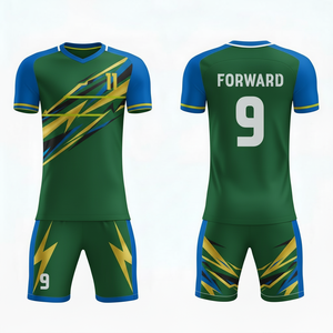 ชุดฝึกซ้อมฟุตบอลดีไซน์ใหม่ ชุดยูนิฟอร์มฟุตบอลมืออาชีพ เสื้อและกางเกงขาสั้น ชุดทนทาน คุณภาพสูง แบบสั่งทำ - Product Image 2