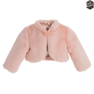Veste en fausse fourrure rose pour enfants personnalisable, chaude et confortable, manteau en fourrure d'hiver pour filles - Product Image 1