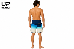 Shorts de bain pour hommes personnalisés, effet ombré, séchage rapide, 100% coton, haute qualité, vêtements de sport aquatiques d'été, marque privée - Product Image 4