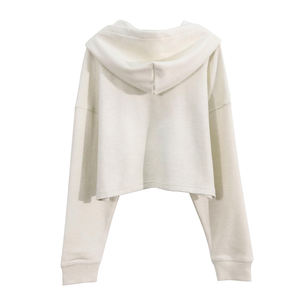 Sudadera Corta con Capucha para Mujer, Personalizable con Logotipo, Mezcla de Algodón, Ligera y Transpirable, Moda de Verano, Felpa Francesa - Product Image 3