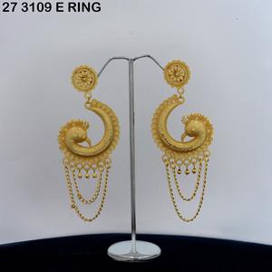 Fancy Gold Plated New Designer Saudi Dubai Indian Pendientes Set Artificial Trending Premium Quality Gold Plated Earring para mujer - Product Image 6