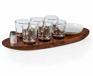 Support à Verres Ovale en Bois Premium – Organisateur Minimaliste et Durable pour Vaisselle de Cuisine - Product Image 1