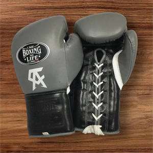 Gants de boxe de haute qualité au prix de gros, design « No Boxing No Life », en cuir de vachette véritable, gants de sparring AS-BG-5032 - Product Image 2