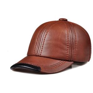 Gorra de béisbol de cuero genuino para hombre, gorro de béisbol de cuero genuino, lavado con agua caliente, venta al por mayor, LC-0044 - Product Image 2