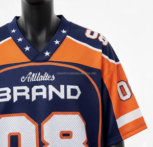 Maillot de football américain pour adultes de haute qualité, personnalisable, 100% polyester, vêtements de sport respirants, séchage rapide, fabriqué au Pakistan - Product Image 2