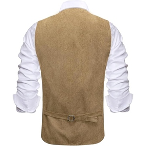Gilet en cuir suédé vintage pour homme, style western cowboy, avec franges et pompons, boutons-pression, décontracté, OEM - Product Image 3