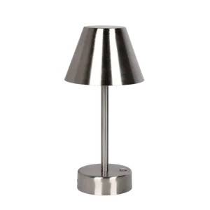 Modern Brushed Nickel Rechargeable LED <b>Table</b> <b>Lamp</b> with <b>Touch</b> Control Switch Portable Decorative Lighting - Product Image 1