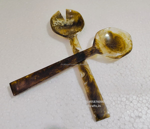 Juego de cubiertos de resina de alta calidad, mango de madera de resina, cubiertos de resina de menta, utensilios de cocina, vajilla, cuchara para ensalada Spork - Product Image 5