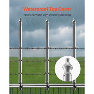 Confezione da 18 Pezzi di Estensori per Pali Zincati da 27,4 Pollici, Staffe a U Superiori da 1,3 e 1,5 Pollici per Estensioni di Recinzioni a Rete e Reti da Giardino - Product Image 6