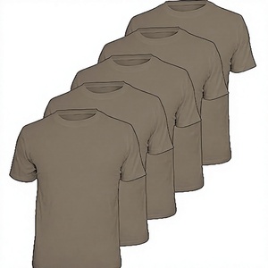 Camiseta de Algodón Lisa para Hombre, Manga Corta, Cuello Redondo, Corte Regular, Color Sólido, Diseño Casual de Punto Jersey - Product Image 3