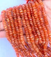 Perles de pierre de soleil naturelle de qualité exceptionnelle, forme rondelle, 4 mm-10 mm, pierres précieuses facettées, pierres précieuses en vrac, prix de gros disponible.