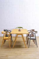 Silla de Comedor Minimalista y Duradera de Madera Curvada con Respaldo, Patas Cónicas de Madera de Nogal Contemporáneas para Muebles de Comedor de Alta Gama