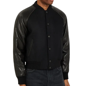 Chaqueta Varsity Personalizada para Hombre con Colores y Logotipo Personalizados, Logotipo Frontal, Forro de Lana y Felpa, Temporada de Otoño - Product Image 4