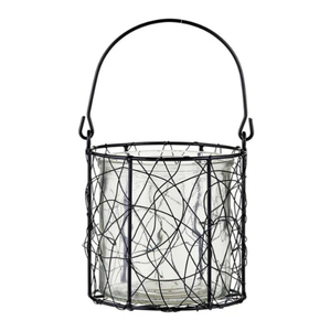 Wire Mesh Black Finished Iron & Glass <b>Tea</b> <b>Light</b> Votive Candle <b>Holder</b> for Home Christmas Wedding Decor <b>Hanging</b> Votive - Product Image 1