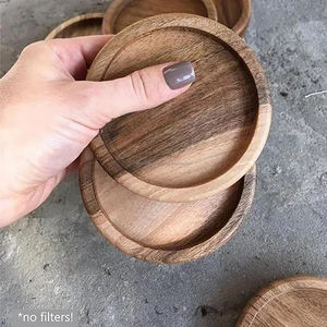 Posavasos de madera al por mayor Suministro de fábrica Posavasos de madera cuadrado redondo para bebidas Posavasos de piedra de madera maciza de India - Product Image 6