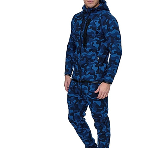Men <b>Camouflage</b> <b>Tracksuit</b> Wholesale Activewear Hooded Jacket and Jogger Pants Set Custom OEM Sportswear Gym Training Outfit - Product Image 4