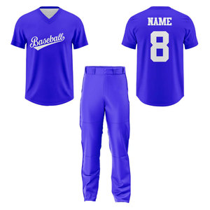 Uniforme de Béisbol Personalizado con Cuello en V, Uniforme de Equipo Personalizado, Tela de Malla, OEM ODM - Product Image 1