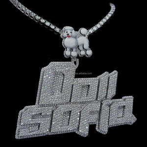 จี้มอสซาไนท์ฮิปฮอป925ตัวอักษรสีเงินประดับเพชรโมอิสซาไนท์สร้อยคอพร้อมจี้ตัวอักษรเริ่มต้นที่กำหนดเอง - Product Image 4