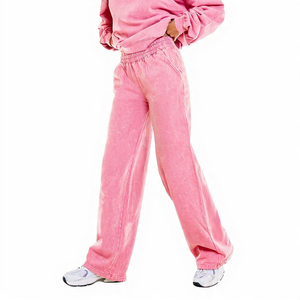 Conjunto de Sudadera Oversize con Efecto Ácido y Pantalones Anchos para Mujer – Chándal de Felpa Suave 100% Algodón de Alta Calidad - Product Image 3