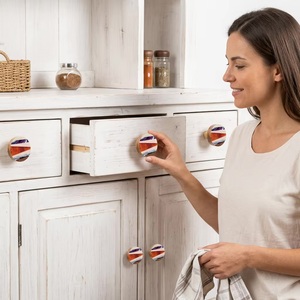 Resin Wood Modern Round Cabinet Knob Eco-Friendly Easy Installation for Kitchen Drawer Handle - Product Image 4
