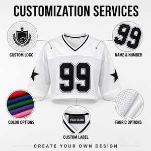 Jersey de Fútbol Americano Corto Personalizado para Mujer, con Número de Equipo, Cuello en V, Manga Corta, Ropa Deportiva de Moda, Fabricante - Product Image 3