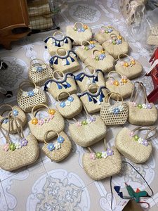 Bolsa de jacinto de agua, material de fibra de jacinto de primera calidad diseñado para bolsas de transporte reutilizables de Vietnam - Product Image 2