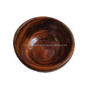 Artesanía India Artículo al por mayor Venta superior Calidad superior Nuevo diseño 2023 Utensilio de ensalada de madera de acacia natural Tazón para servir ensalada Fruta - Product Image 1