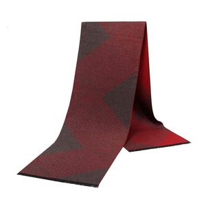 Bufanda de Lana a Cuadros Larga para Hombre, Venta al Por Mayor, Alta Calidad, Aislamiento Térmico, Estilo Clásico de Invierno, Bufanda Tejida para Adultos - Product Image 6