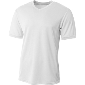 Maillot de football unisexe PUNJAB DIAMOND jaune et blanc à col en V, manches courtes, en maille polyester respirante, coupe classique, toutes saisons - Product Image 4