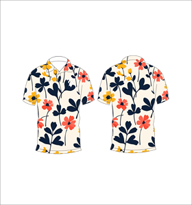 เสื้อโปโลพิมพ์ลายดอกไม้หลากสีสำหรับผู้ชาย แขนสั้น แฟชั่นลำลอง เสื้อกอล์ฟ รับทำโลโก้ตามสั่ง OEM ODM ขายส่ง - Product Image 6