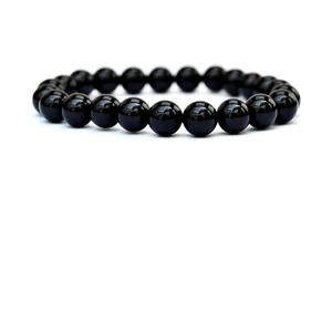 Chakralume Natural <b>Black</b> <b>Tourmaline</b> Ball Beaded <b>Bracelet</b> for Protection Healing Energy Gift Jewelry Wholesale 8mm - Product Image 1