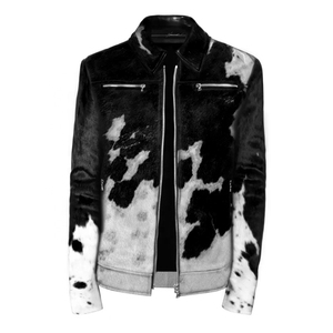 Custom Men's Hair On Hide Cowhide Motorcycle <b>Jacket</b> Vintage Moto <b>Biker</b> Leather <b>Jacket</b> OEM ODM Supplier Private Labels Services - Product Image 6