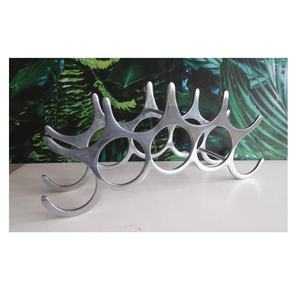 ชั้นวางไวน์9ขวดวินเทจทำจากอลูมิเนียมหล่อและอุปกรณ์บนเคาน์เตอร์ที่วางไวน์โลหะแบบทันสมัยสำหรับการจัดเก็บ - Product Image 1