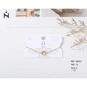 Collana Plus Era Libra in Acciaio Inossidabile Tono Oro con Ciondolo da 12mm, Gioielli Astrologici - Product Image 1