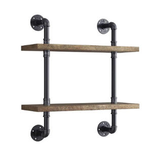 Industrial Round Wall Shelf 4-Tier Metal Iron Frame Wooden Shelves for Living Room Storage Display wall shelf - Product Image 4