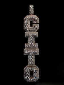 Pendentif numéro 610 serti de pierres, couleur D, moissanite VVS1, bijoux de luxe hip-hop - Product Image 1