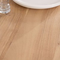Table à manger Vandana Ivory Grain 140 cm en bois d'acacia avec pieds en métal 3D Mikado